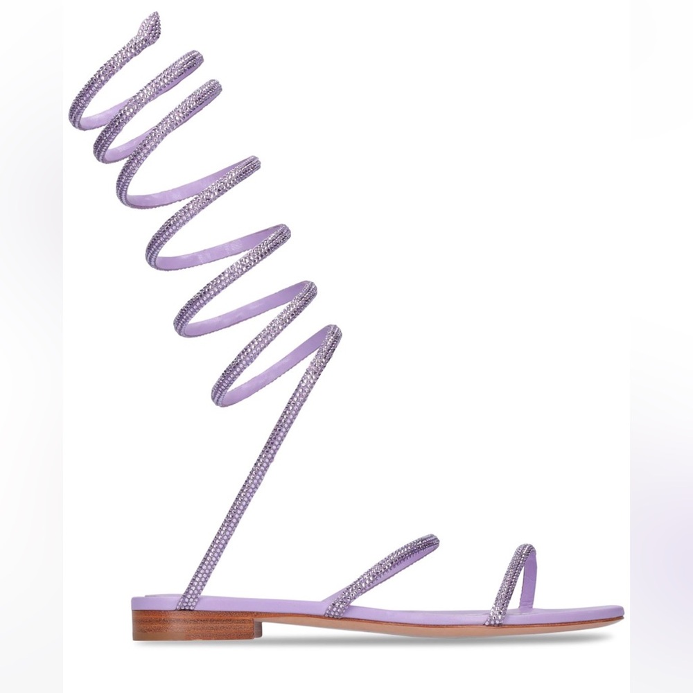 René Caovilla 10mm Embellished satin sandals, Size 37